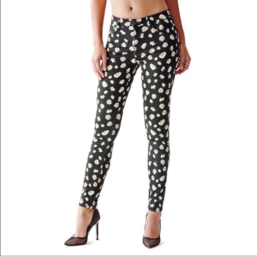 GUESS  1981 Power Skinny  High Rise Daisy Print Jeans -28